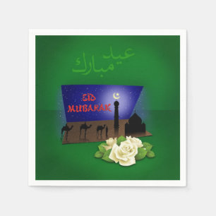 Eid Mubarak 3D Gruß - Paper Napkin Serviette