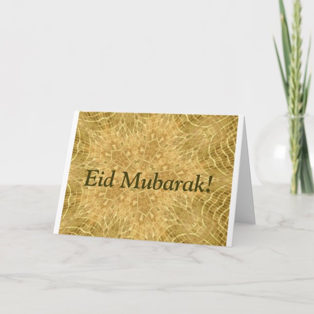 Eid Mubarak Adha Fitr golden schön Karte (Vorderseite)