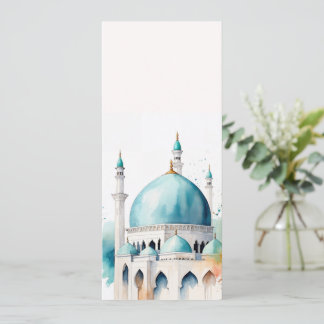 Eid Mubarak Aquarell Moschee 0902a Einladung
