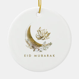 Eid Mubarak | Arabische Kalligrafie | Goldmond Keramik Ornament