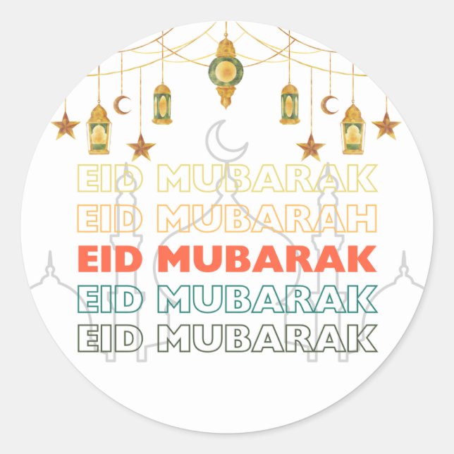 Eid Mubarak Aufkleber (Vorderseite)