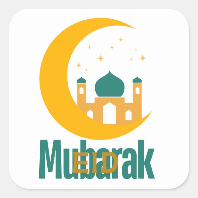 Eid Mubarak Aufkleber (Vorderseite)