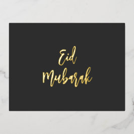 Eid Mubarak Black Gold Folien Feiertagspostkarte