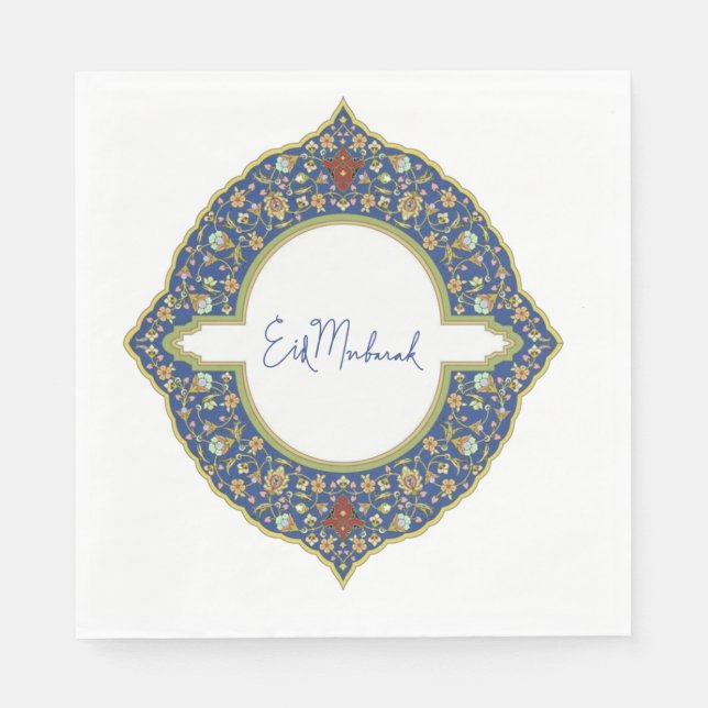 Eid Mubarak Blue Serviette (Vorderseite)