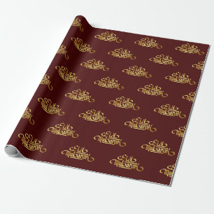 Eid Mubarak Bulgarisch Rosen Gold Geschenkpapier