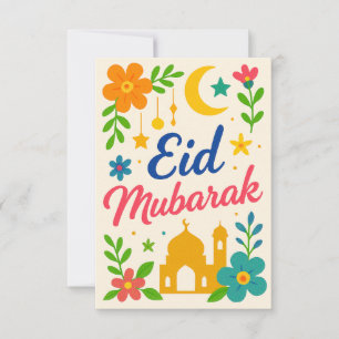 Eid Mubarak - Bunt für Kinder Moschee Blumen Einladung