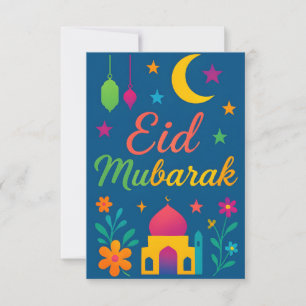 Eid Mubarak - Bunt für Kinder Moschee Blumen Einladung