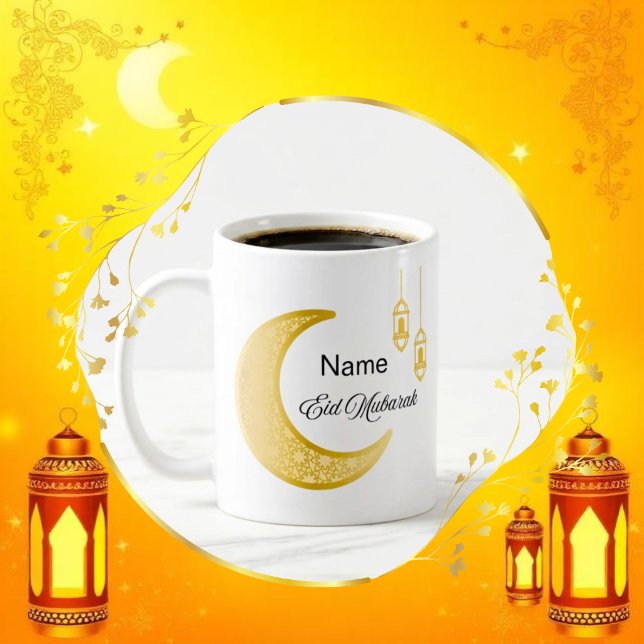 Eid Mubarak Ceramic Mug with Customizable Name Kaffeetasse (Von Creator hochgeladen)