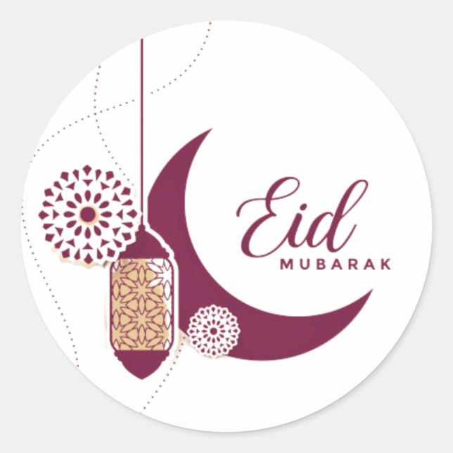 Eid Mubarak Classic Round Sticker (Vorderseite)