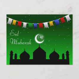 Eid Mubarak Colorful Garland Postkarte