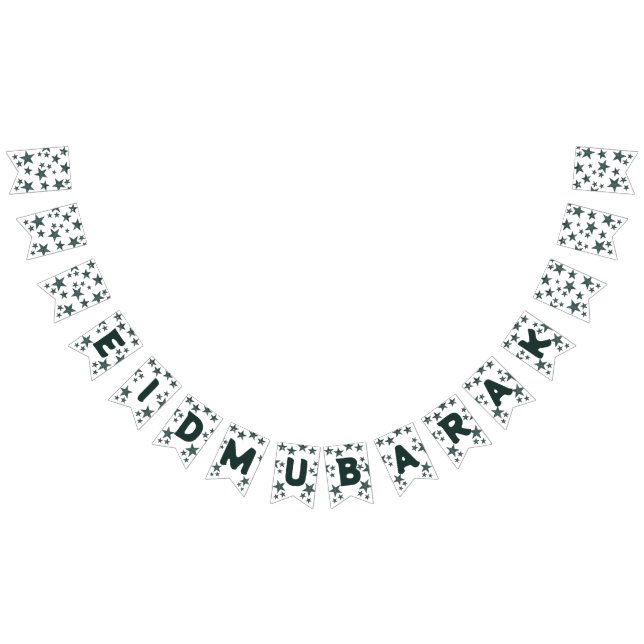 Eid Mubarak crescent Islam Mubarak Stars Wimpelkette (Alle)