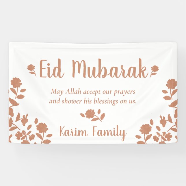Eid Mubarak Custom Islam Wohngestaltung Floral Banner (Horizontal)