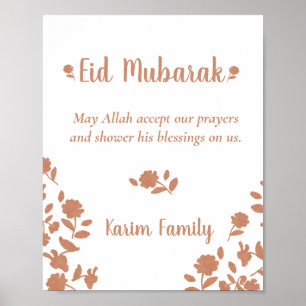 Eid Mubarak Custom Islam Wohngestaltung Floral Uni Poster
