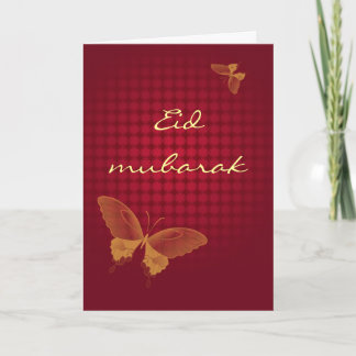 Eid Mubarak - des Rotes Grußkarte butterly Feiertagskarte
