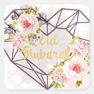 Eid Mubarak Eleganz-Aufkleber Quadratischer Aufkleber