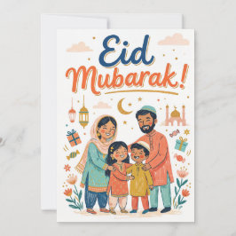 Eid Mubarak Familien-Grußkarte Feiertagskarte