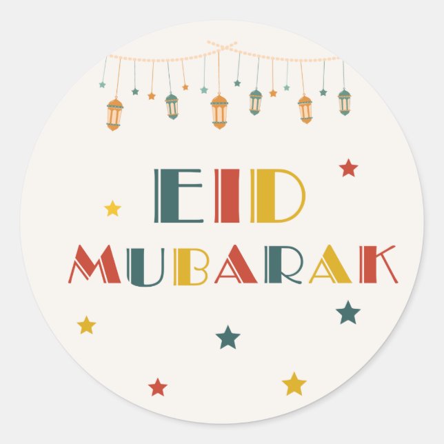 Eid Mubarak Farbaufkleber Runder Aufkleber (Vorderseite)