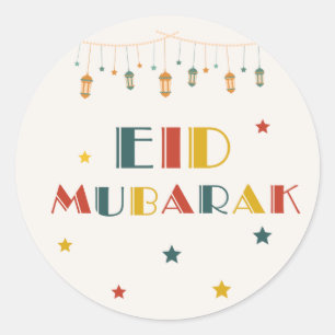 Eid Mubarak Farbaufkleber Runder Aufkleber