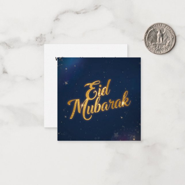 Eid Mubarak  Feiertags-Grußkarte Mitteilungskarte (Vorderseite/Rückseite Beispiel)
