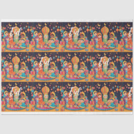 Eid Mubarak Festival Scene Wrapping Geschenkpapier Seidenpapier