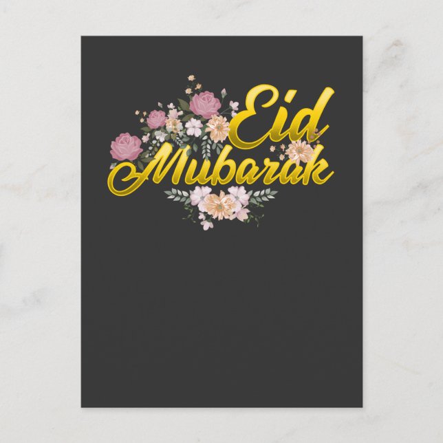 Eid Mubarak Floral Islamische Blume Frau Postkarte (Vorderseite)