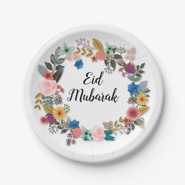 EID MUBARAK FLORAL WREATH TELLER (Vorderseite)