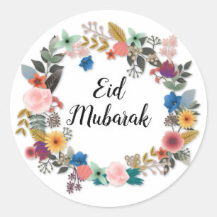 EID MUBARAK FLORAL WREATS STICKER