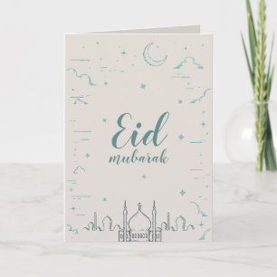 Eid Mubarak gefaltete Grußkarte Einladung
