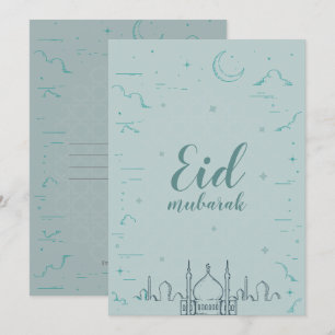 Eid Mubarak gefaltete Grußkarte Einladung