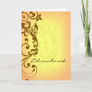 Eid Mubarak - gelbe Grußkarte Feiertagskarte
