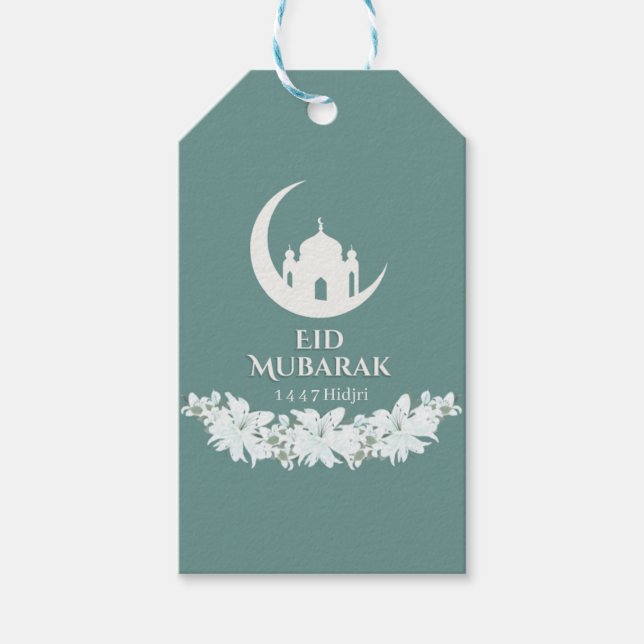 Eid Mubarak Geschenk Tag 1447H Islamischer Halbmon Geschenkanhänger (Vorderseite)