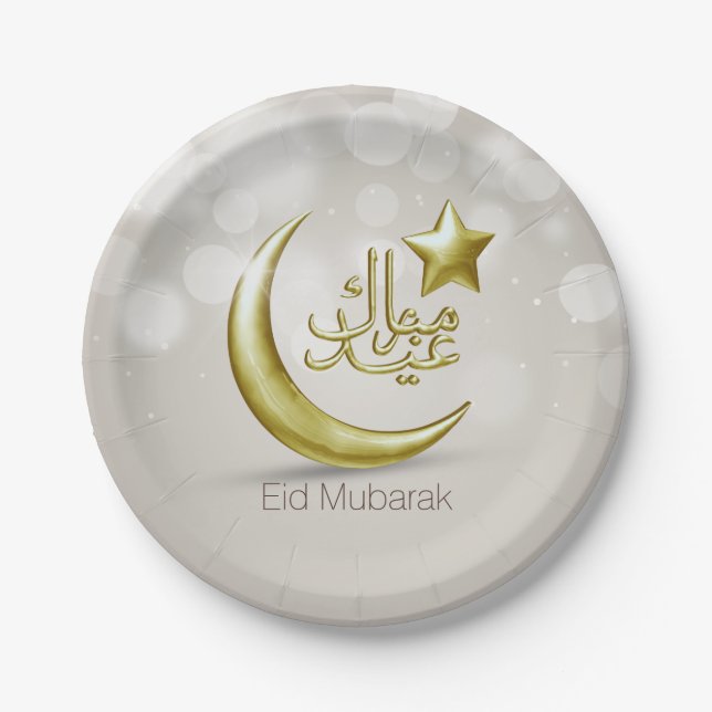 Eid Mubarak Gold Moon Star - Papierplatte Pappteller (Vorderseite)