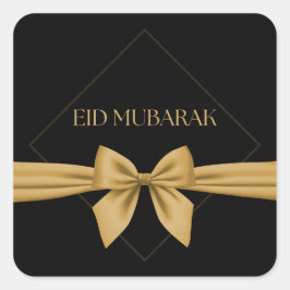 Eid Mubarak Goldband Quadratischer Aufkleber