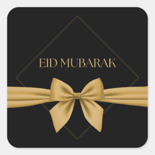 Eid Mubarak Goldband Quadratischer Aufkleber