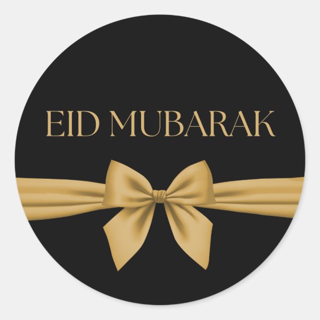Eid Mubarak Goldband Runder Aufkleber (Vorderseite)