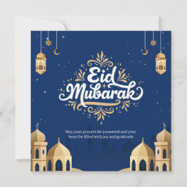 Eid Mubarak Golden & Blau  Karte