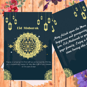 Eid Mubarak Golden Design Card Dankeskarte