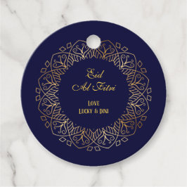 Eid Mubarak Golden Mandala Navy Blue Holiday Geschenkanhänger