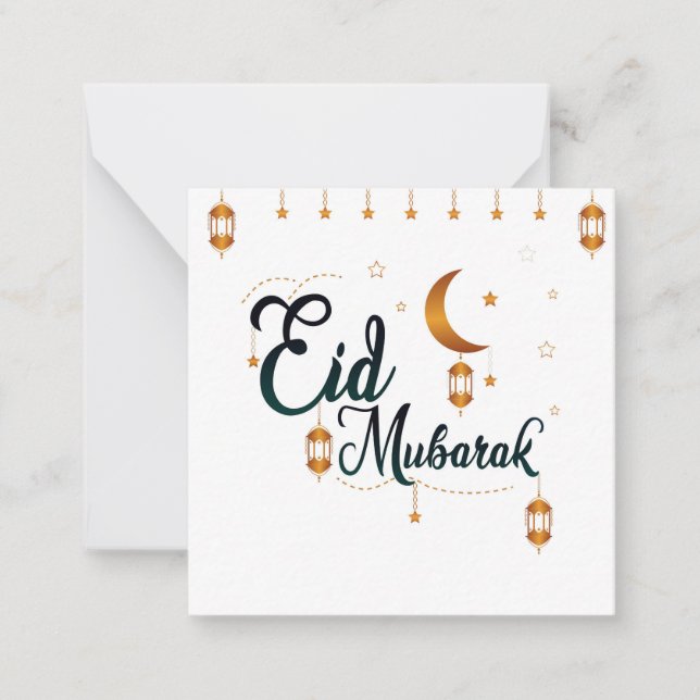 Eid Mubarak Golden Mitteilungskarte (Vorderseite)