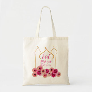 Eid Mubarak Golden Moschee Rose Blossom Lila Tragetasche