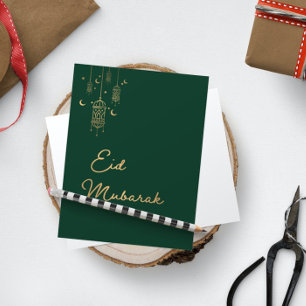 Eid Mubarak Green & Gold Eid Card Feiertagskarte