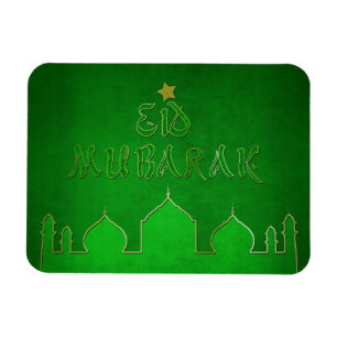 Eid Mubarak Green Gold Moschee Magnet