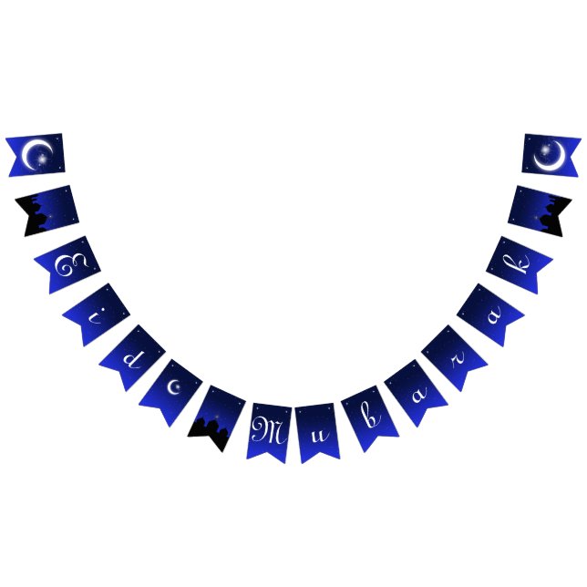 Eid Mubarak Gruß - Party-Flaggen-Fahne Wimpelkette (Alle)