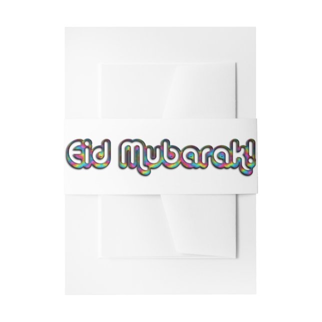 Eid Mubarak Gruß Regenbogen Einladung Bauchband Einladungsbanderole (Vorderseite Beispiel)