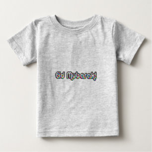 Eid Mubarak Gruß Regenbogenfarben Typografie Baby T-shirt