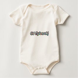 Eid Mubarak Gruß Regenbogenfarben Typografie Baby T-shirt