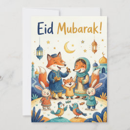 Eid Mubarak Grußkarte - Familienfeier Feiertagskarte