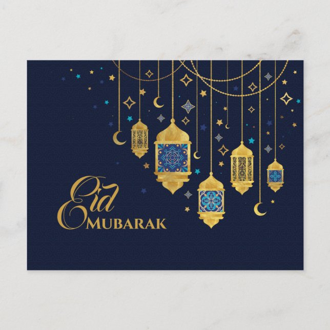 Eid Mubarak - Happy Eid Postkarte (Vorderseite)