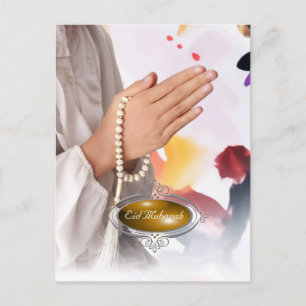 Eid Mubarak / Hijab Mädchen Feiertagskarte Feiertagspostkarte