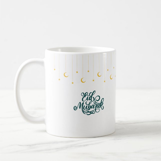 Eid Mubarak in grüner Farbe Kaffeetasse (Links)